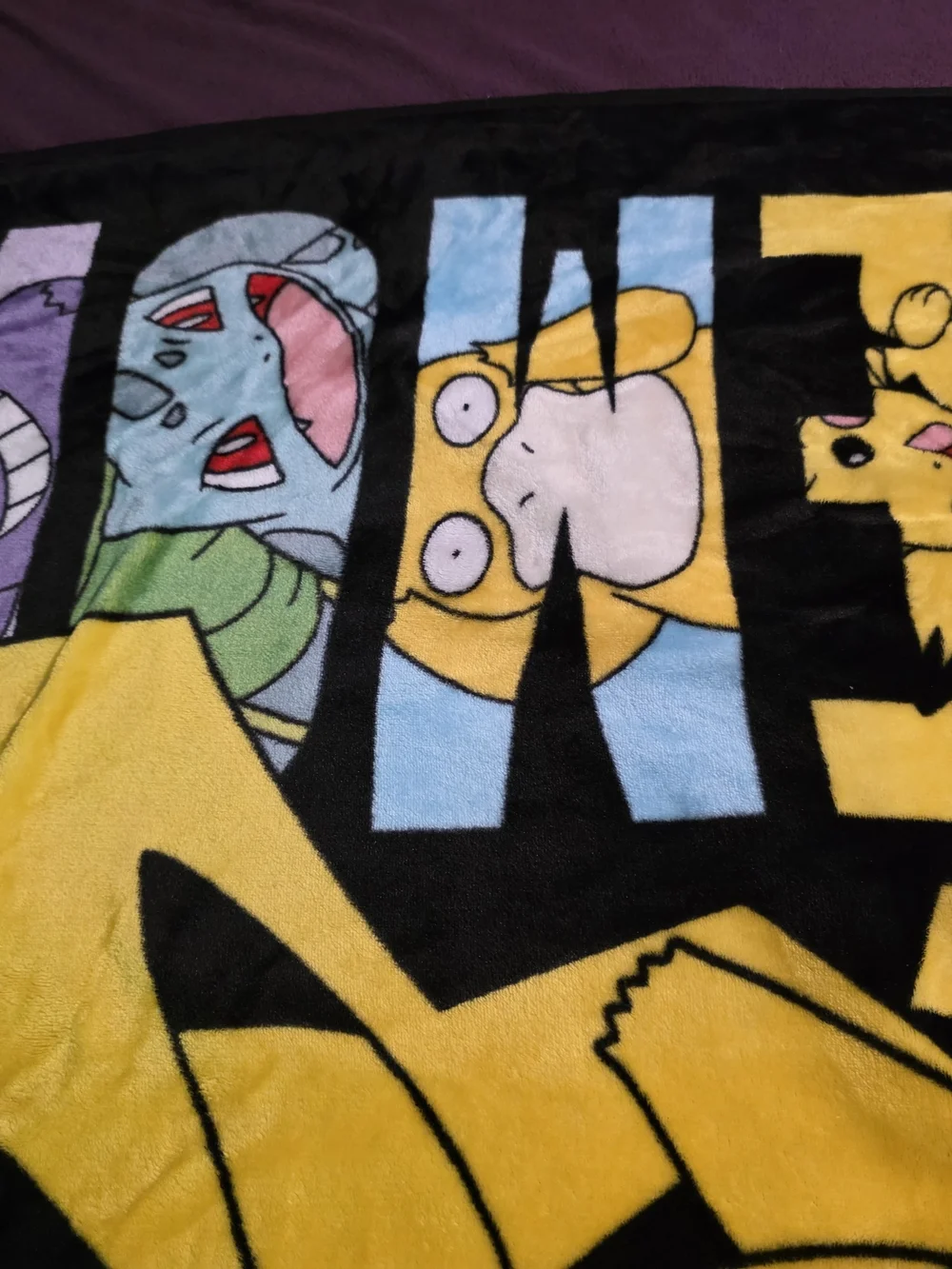 Pokémon Battle Bolt Plush Throw Blanket gengar psyduck bulbasar snorlax